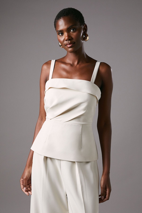 Coast Strappy Lapel Top Champagne