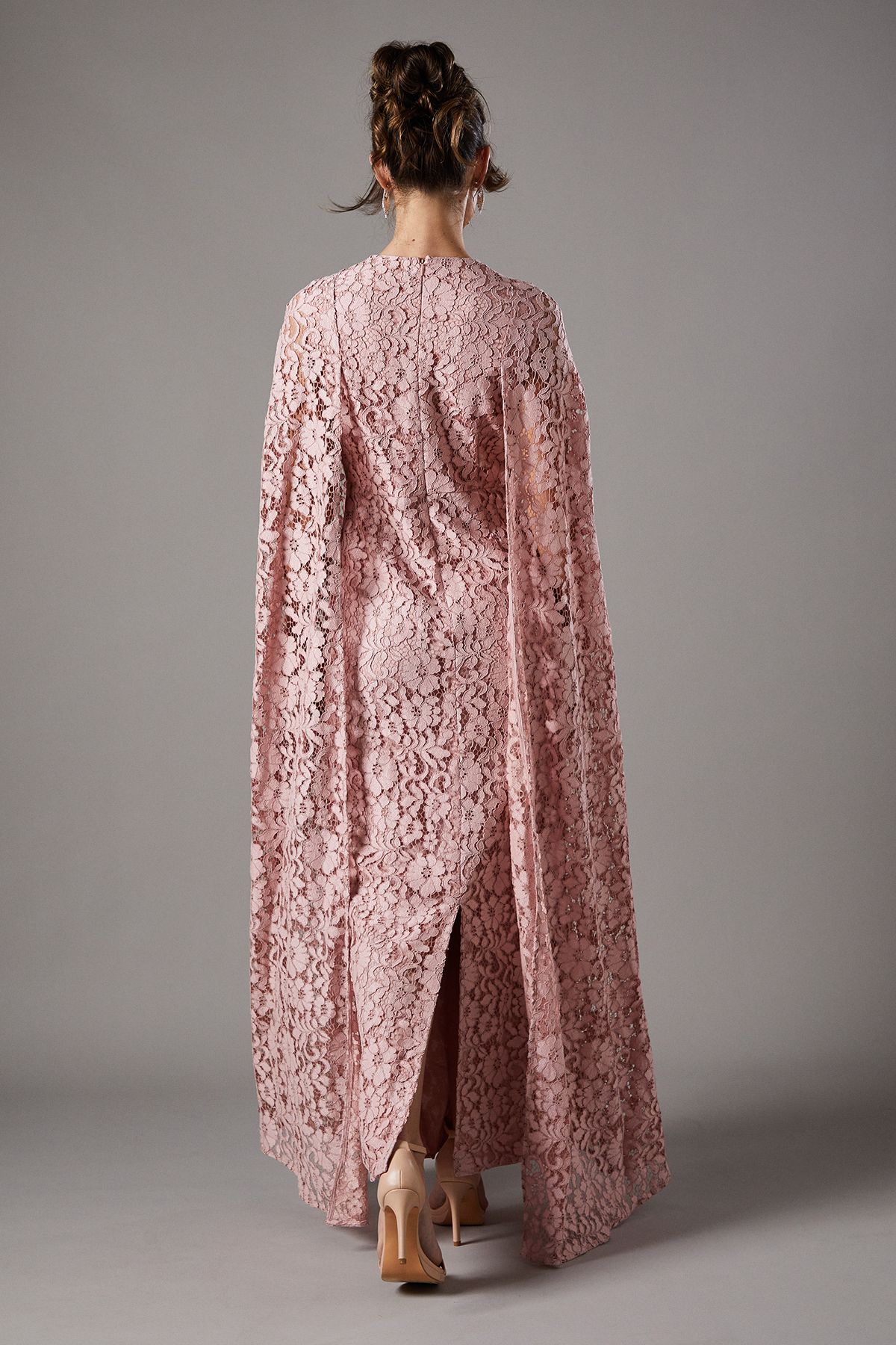 Coast Lace Cape Gown Blush image 4
