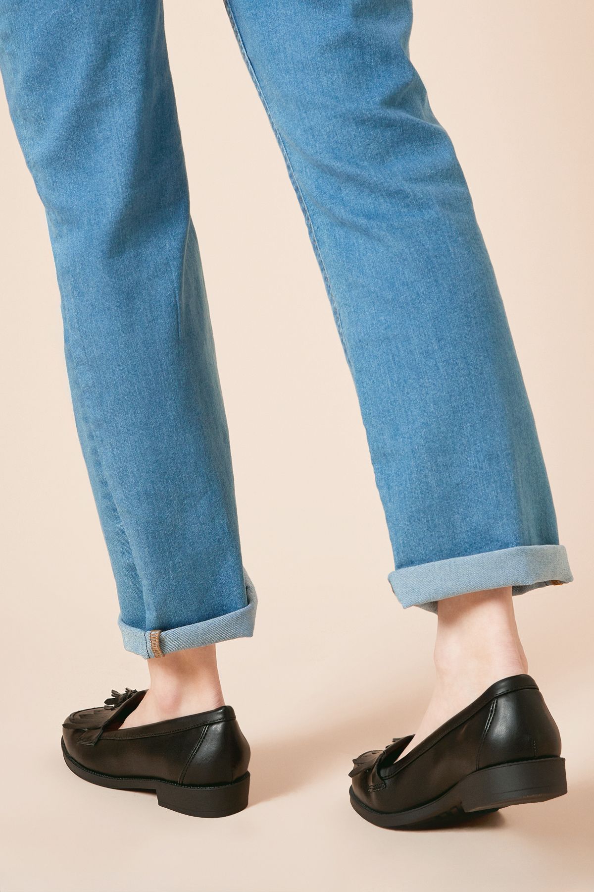 Dorothy Perkins Wide Fit Leigh Fringe Loafers Black image 4