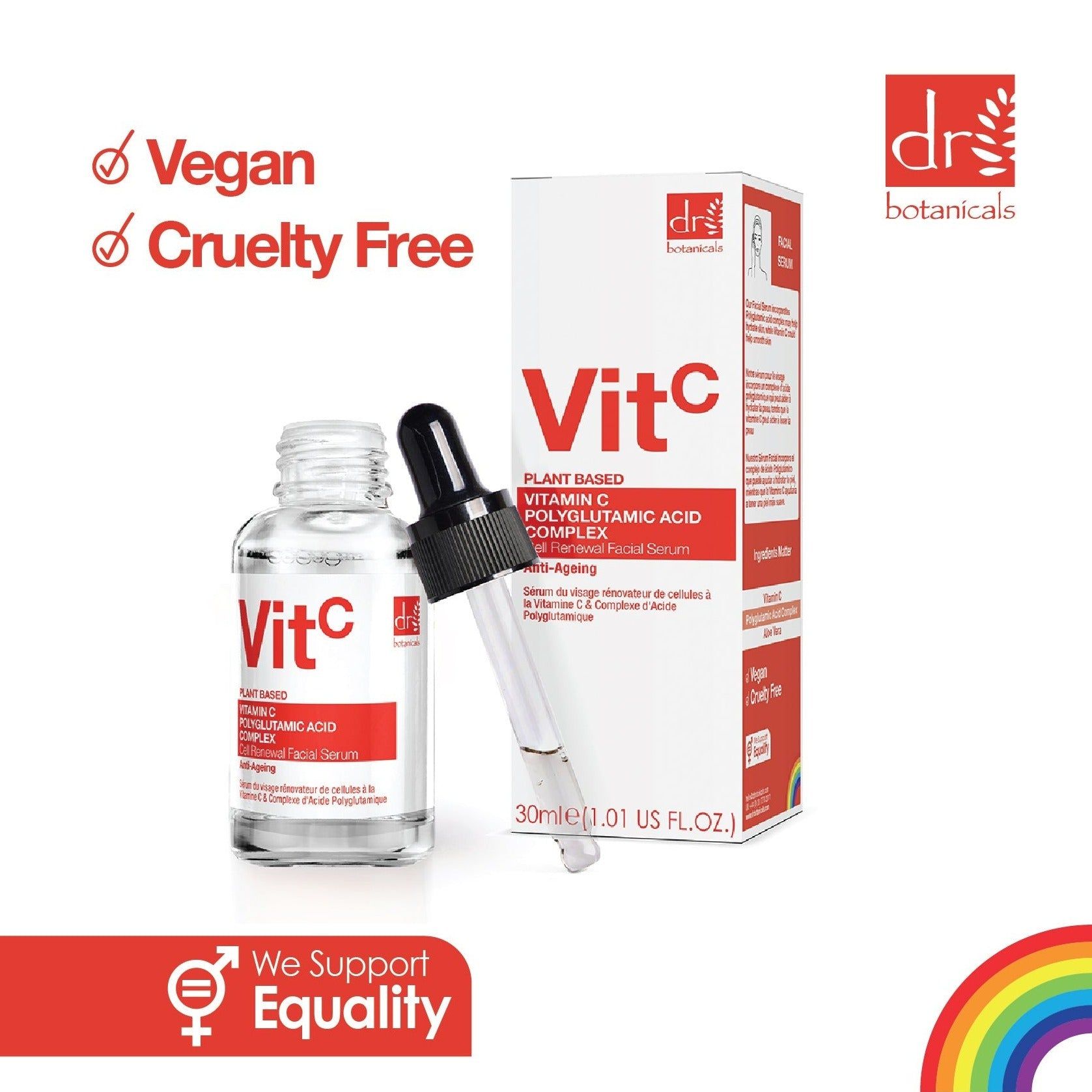 Dr. Botanicals Vitamin C 3% & Polyglutamic Acid Complex 1% & Brightening Facial Serum 30ml image 4