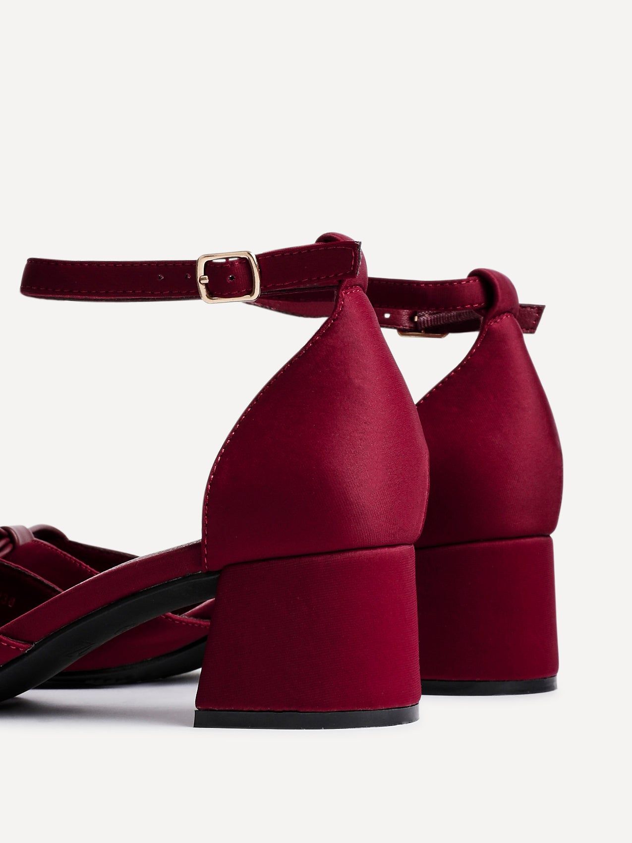 Linzi Orla Burgundy Scuba Low Block Court Heel image 4