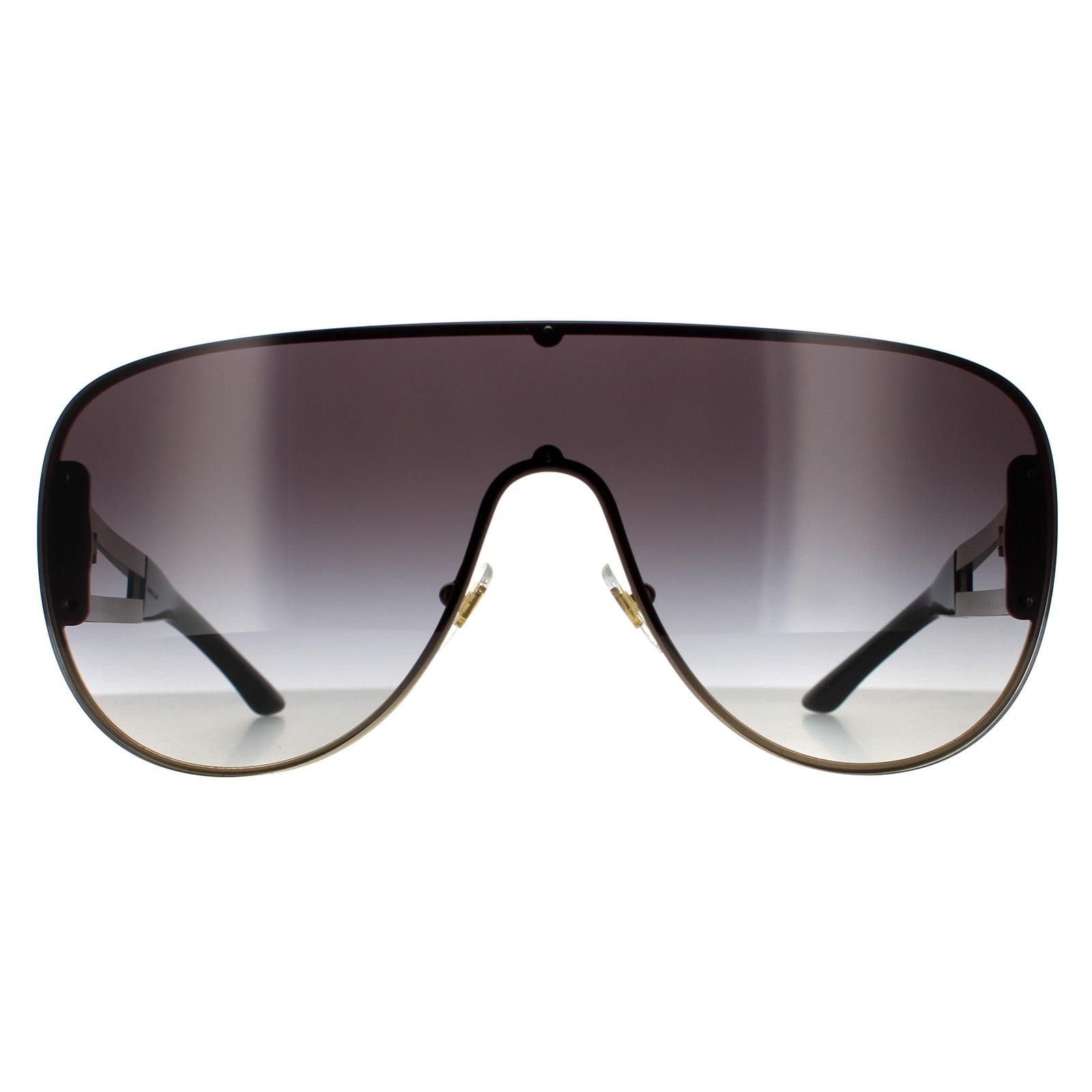 Versace Shield Pale Gold Grey Gradient Sunglasses