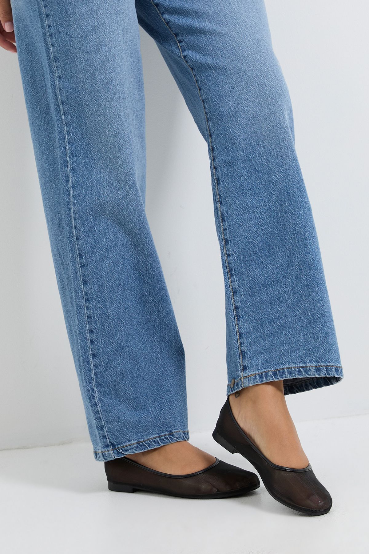 Dorothy Perkins Erica Mesh Ballerinas Black image 4