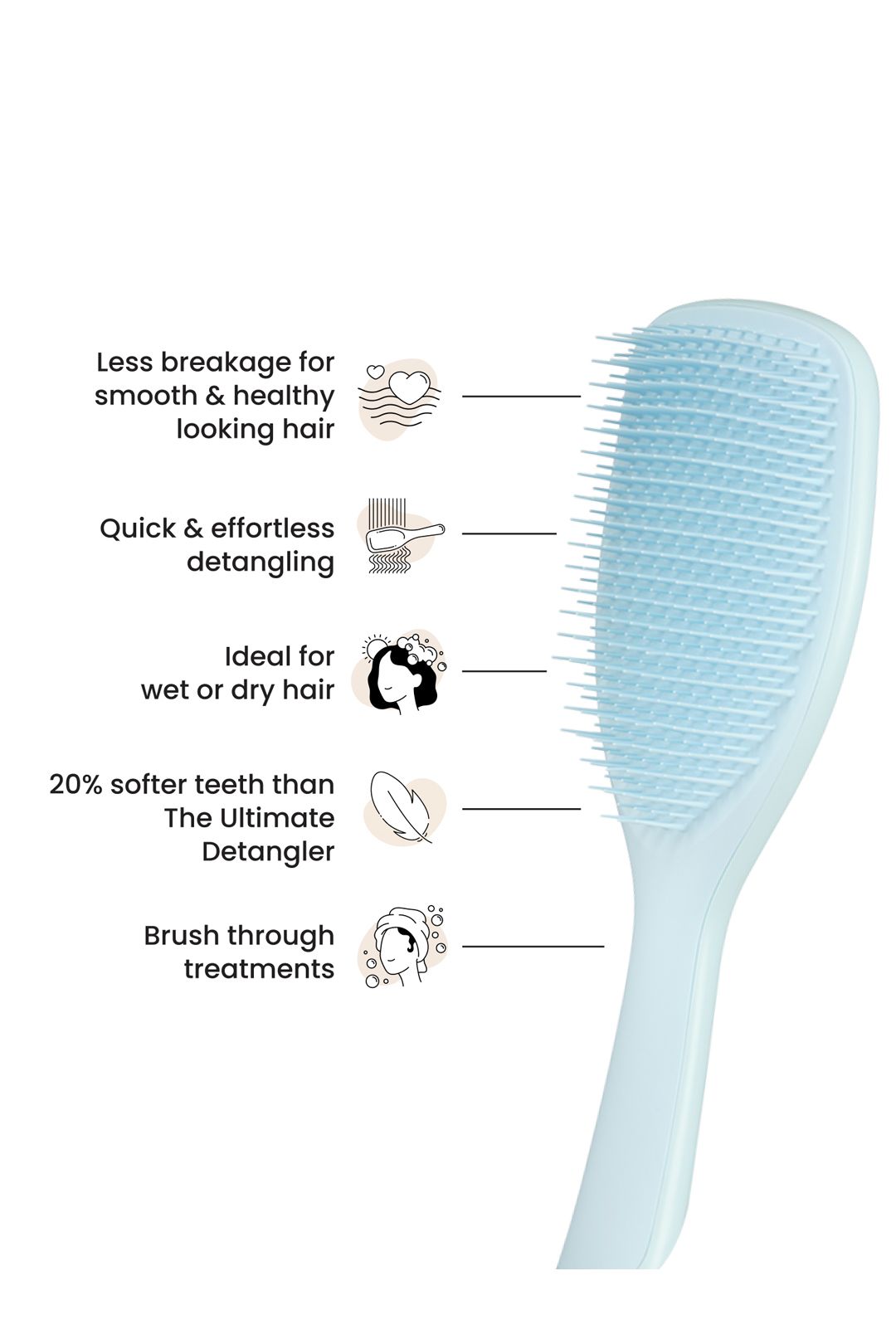 Tangle Teezer The Ultimate Detangler Large FINE Seafom Blue image 4