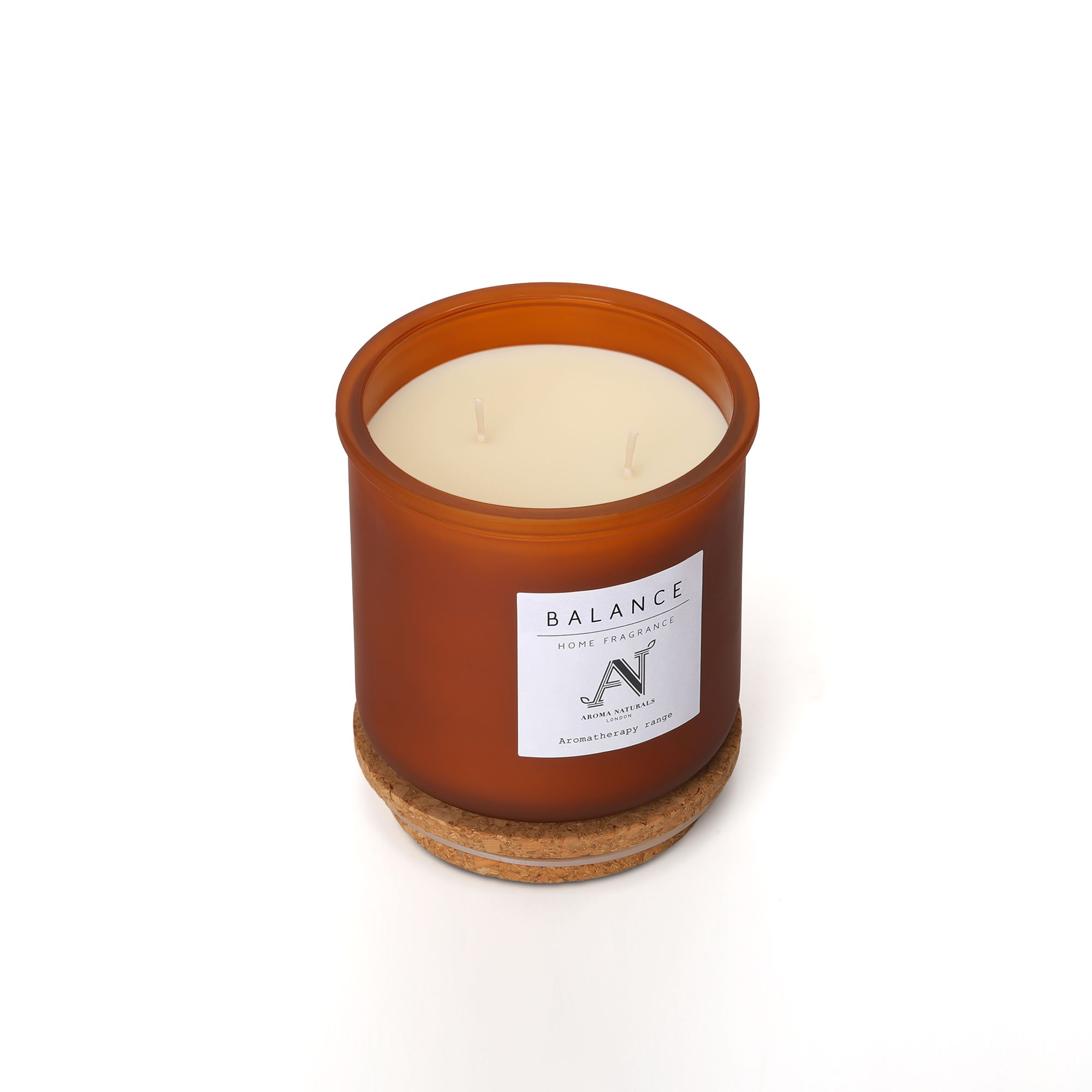 Aroma Naturals Balance Scented Candle – Amber Glass with Cork Lid image 2
