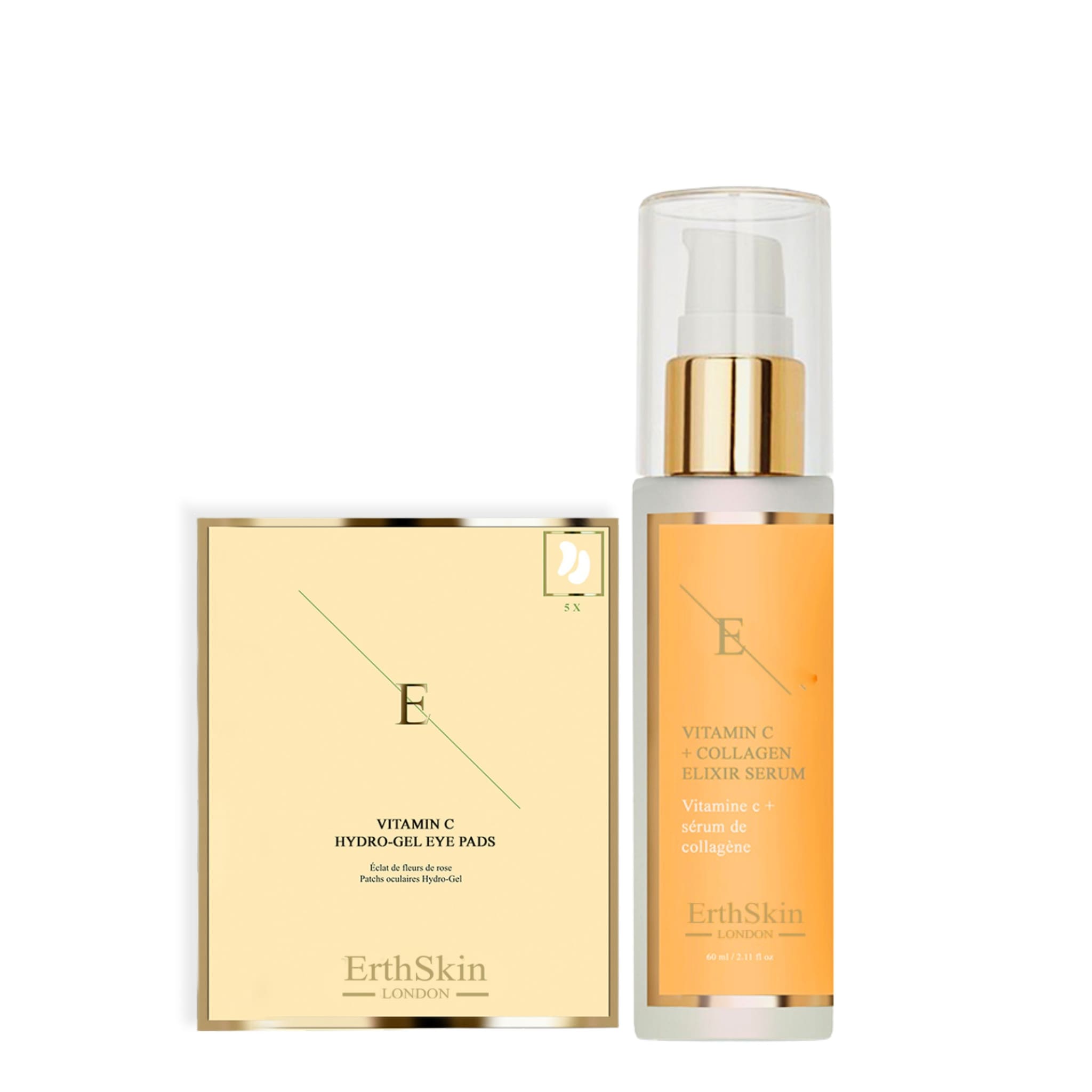 Erth Skin London Vitamin C + Collagen Elixir Serum 60ml +Vitamin C Hydrogel Eye Pads x 5 image 1