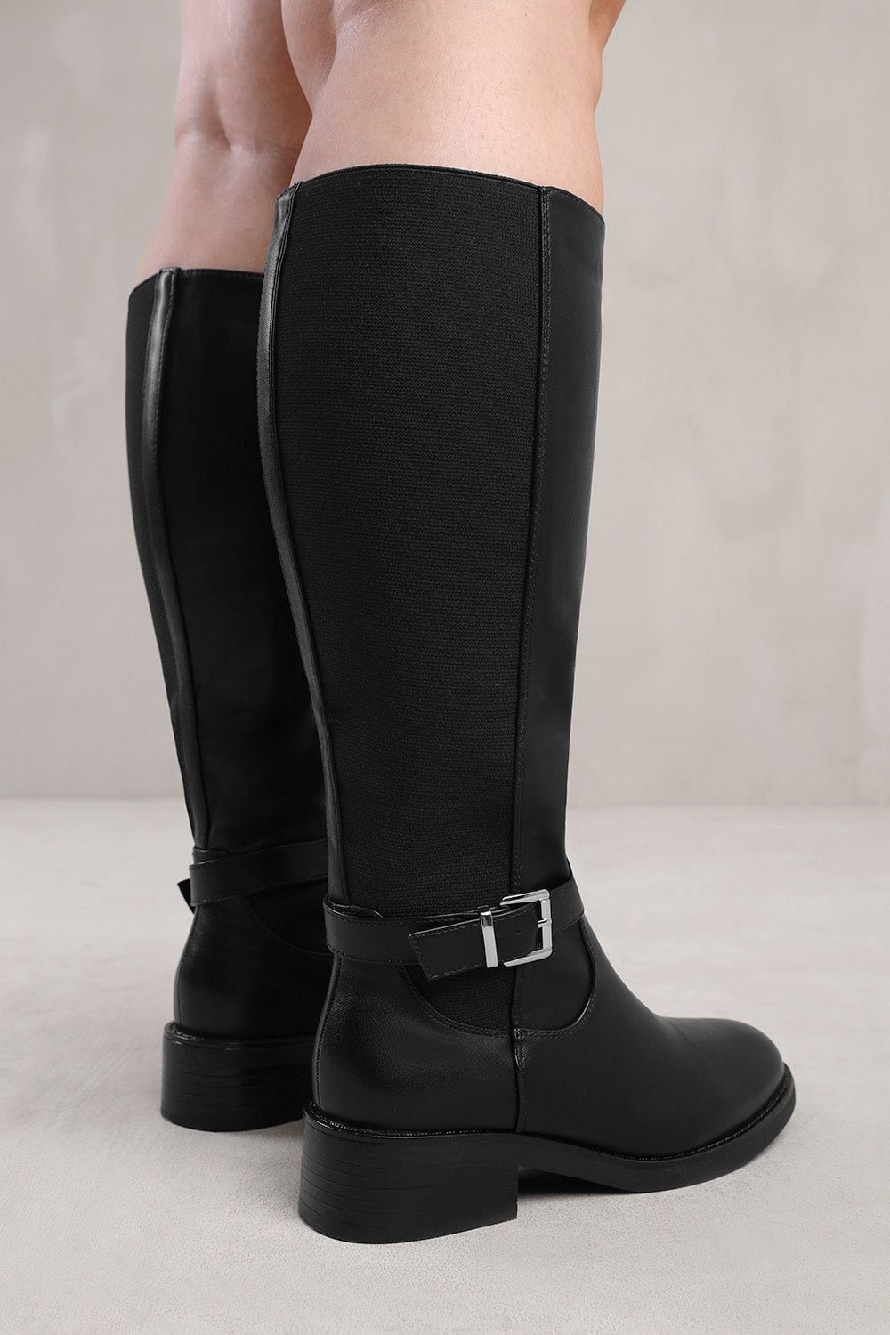 Where's That From 'Bode' Stretch Wide Calf Knee High Boots With Buckle Detail image 4