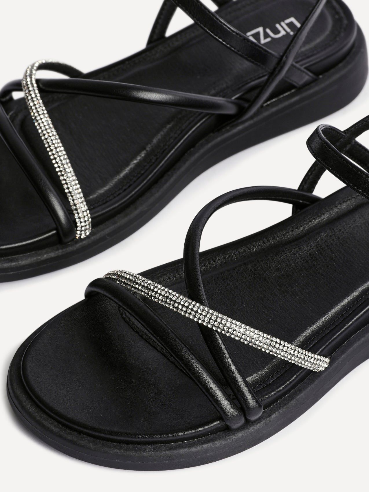 Linzi Spark Black Strappy Footbed Sandal image 4
