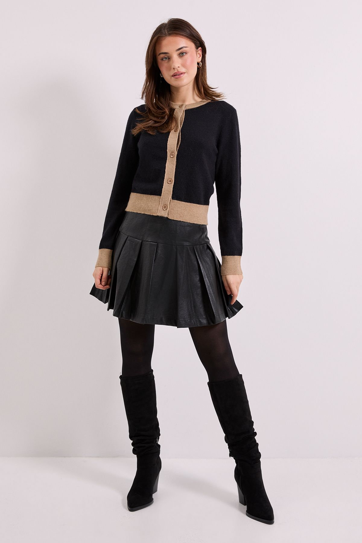 Dorothy Perkins Colour Block Cardigan Black image 2