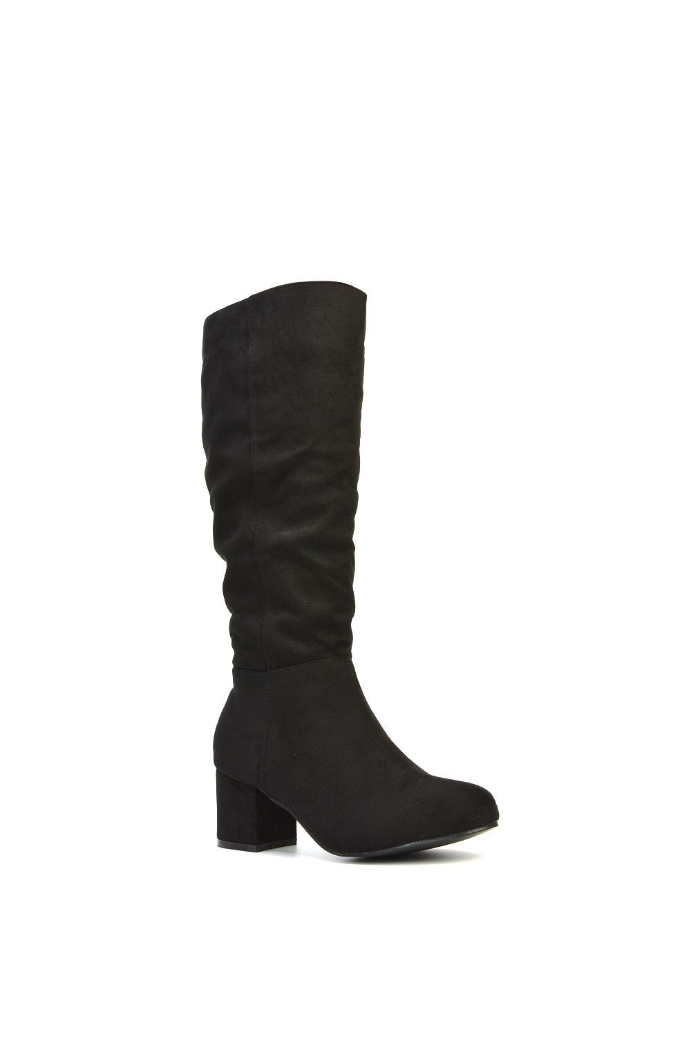 XY London 'Jackie' Ruched Mid Block High Heel Knee High Boots image 2