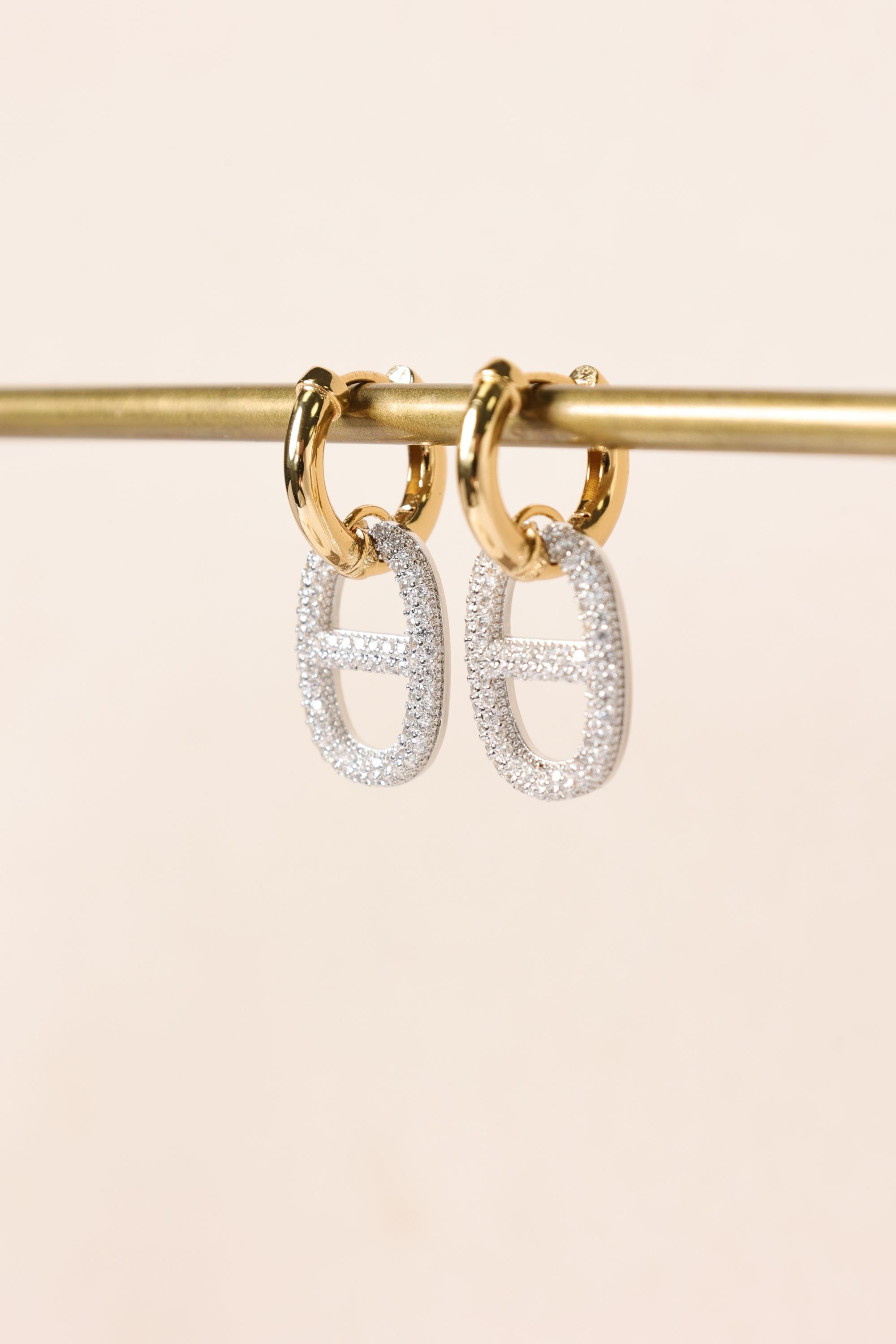 Jon Richard 18K Gold Plated and Crystal Link Drop Earrings image 3