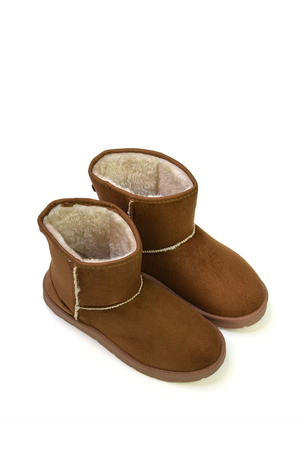 XY London 'Junie' Classic Flat Ankle  Boots with Faux Fur Insole image 3