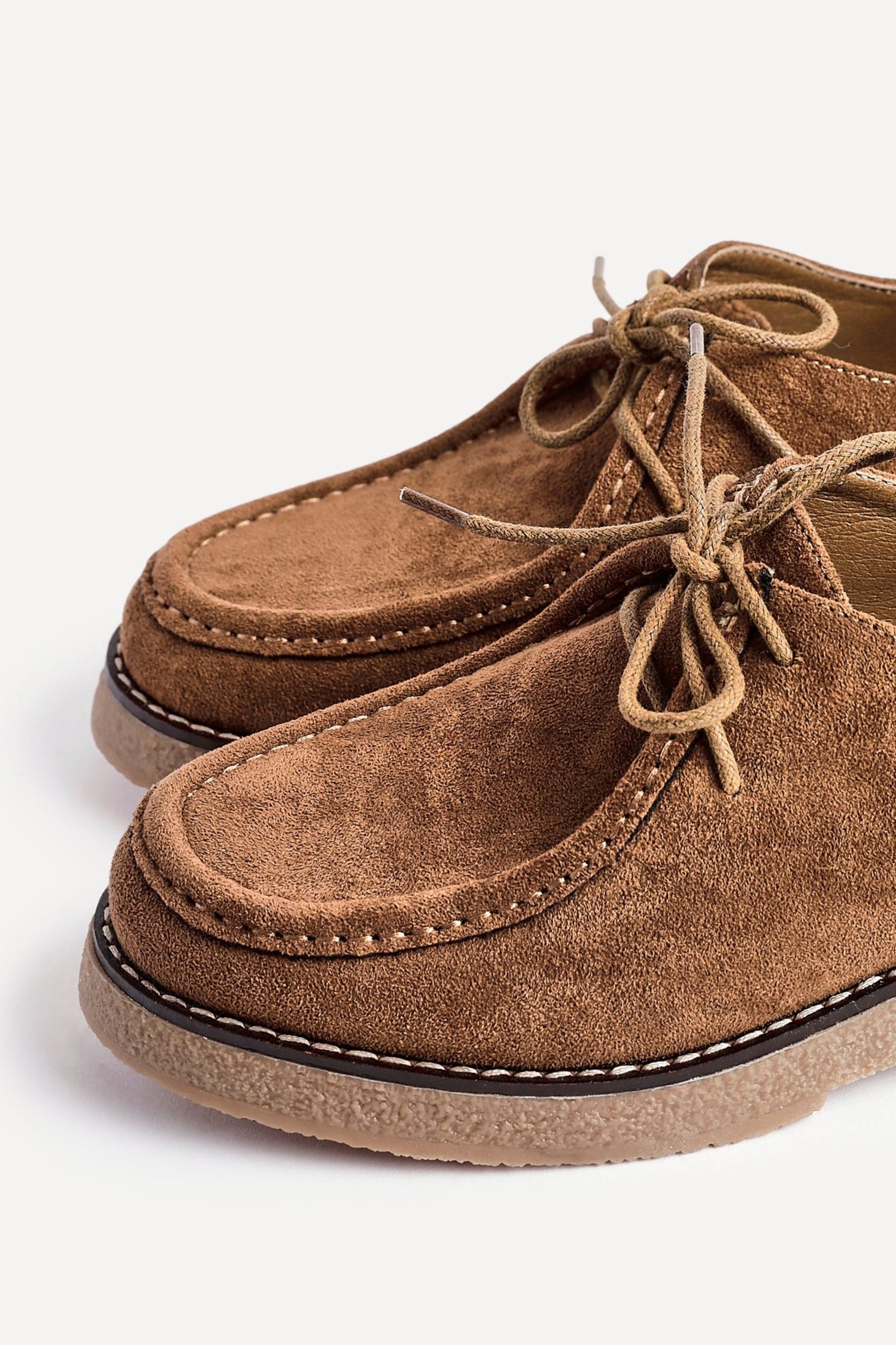 Linzi Perth Tan Faux Suede Laced Chunky Loafer image 5