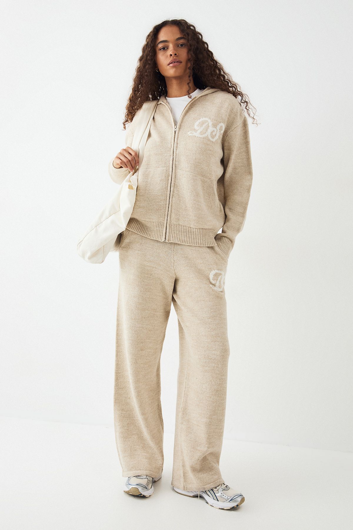 DSGN Studio DSGN Studio Knitted Straight Leg Trouser Oatmeal image 3