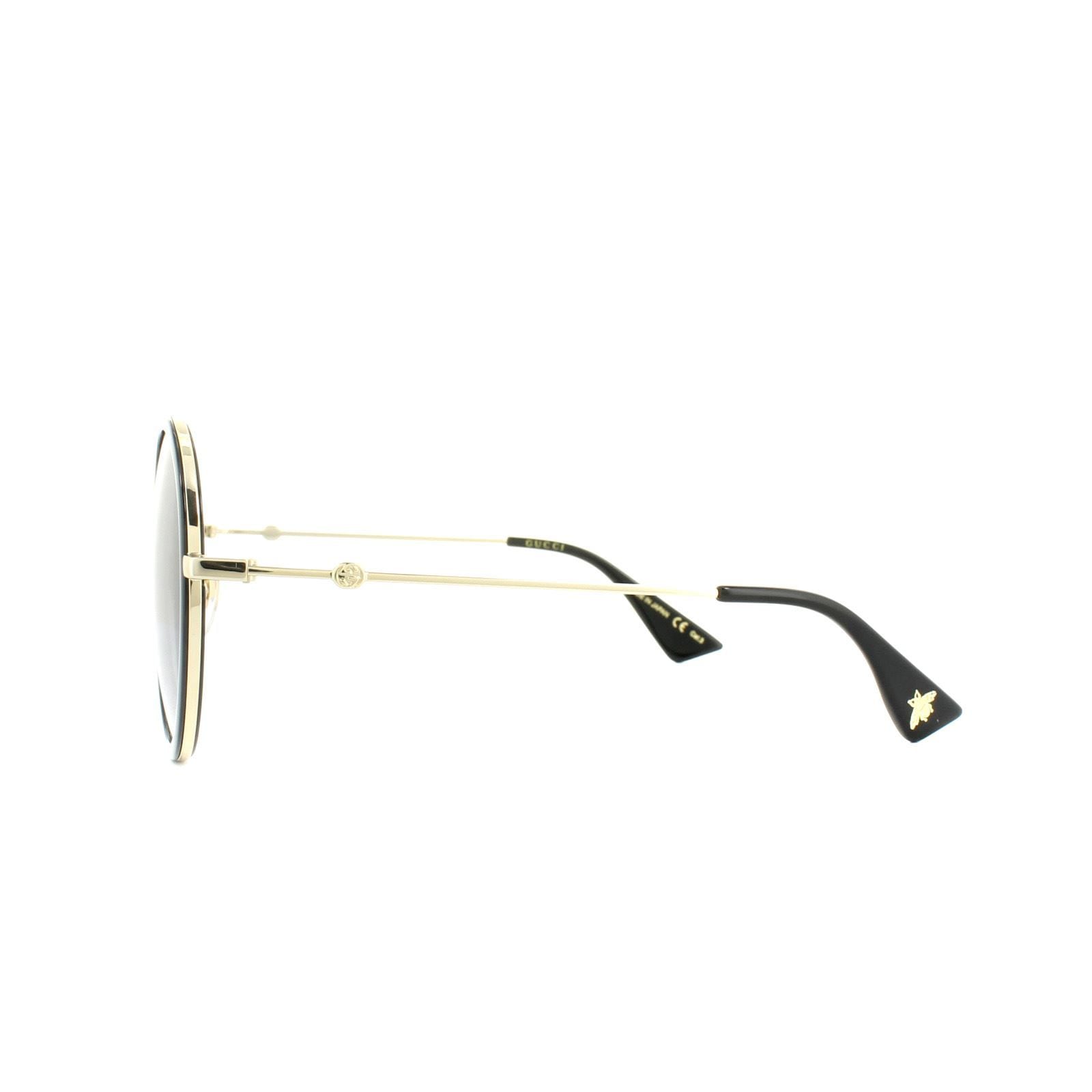 Gucci Round Black Gold Grey Gradient Sunglasses image 3