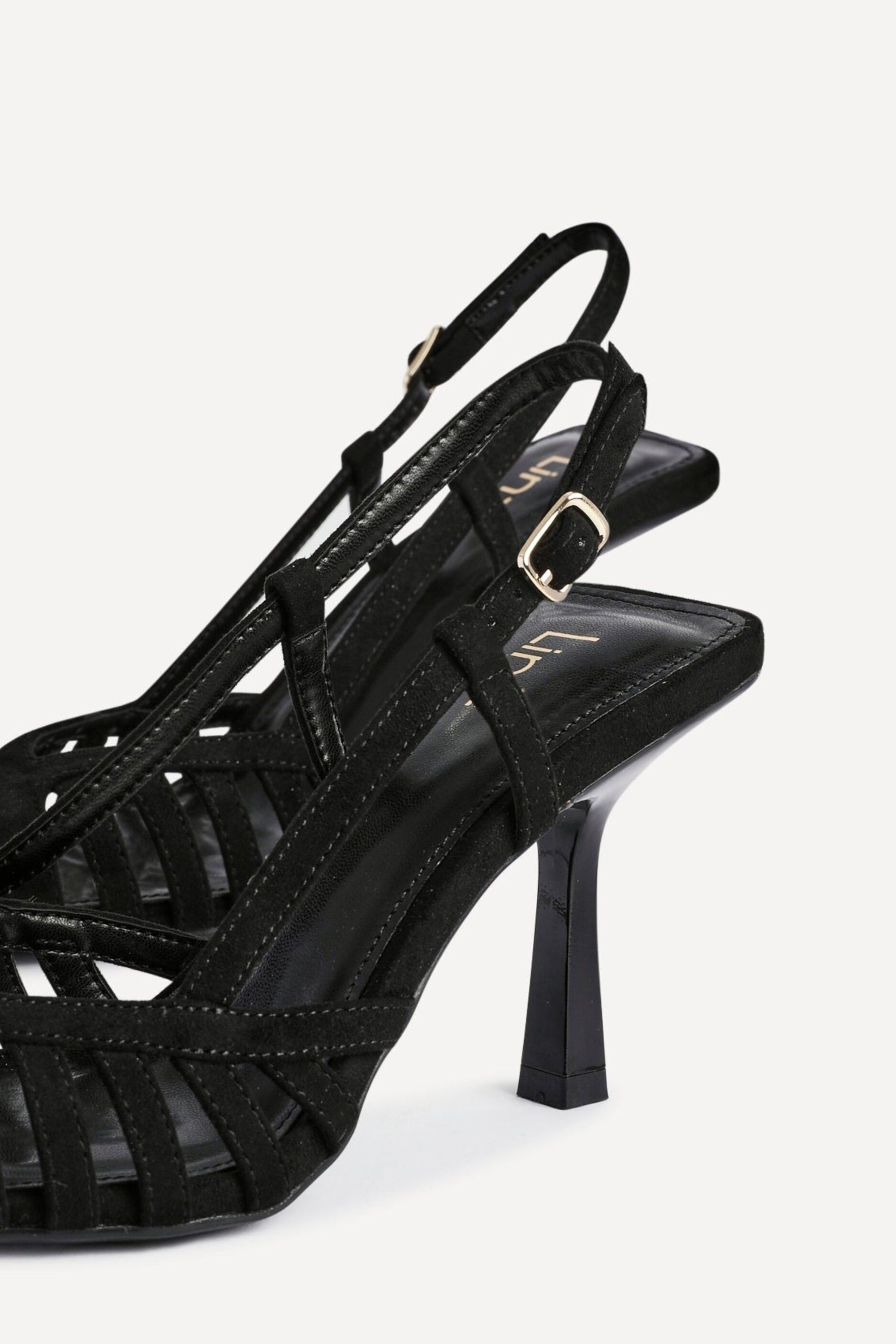 Linzi Alias Black Faux Suede Cut Out Court Heels image 5