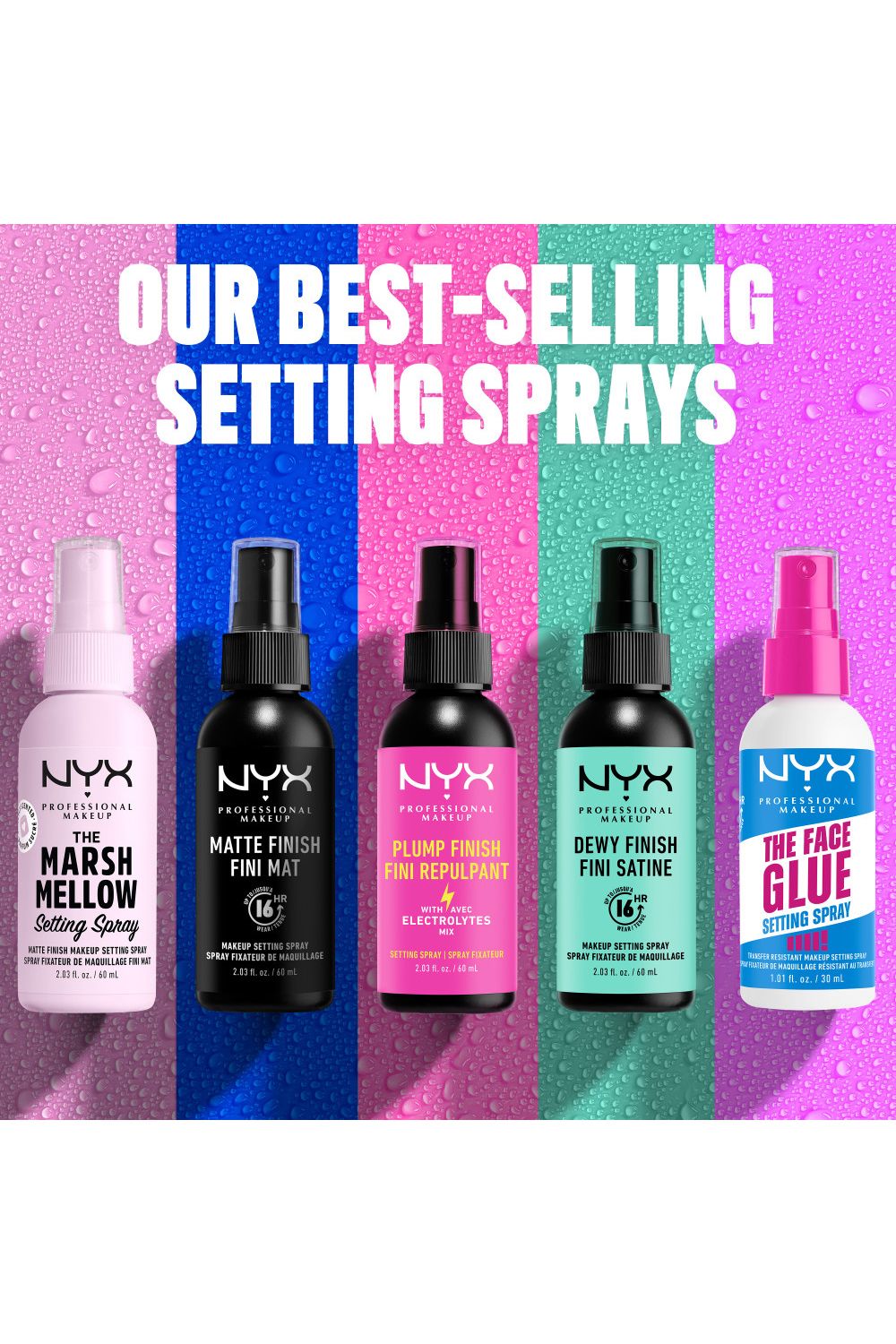 NYX Professional Makeup The Face Glue Setting Spray 60ml Multi image 2