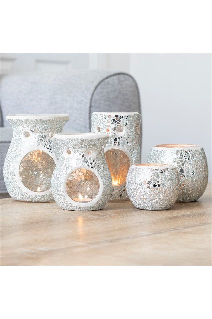 KDMD Large Silver Crackle Oil Burner image 5