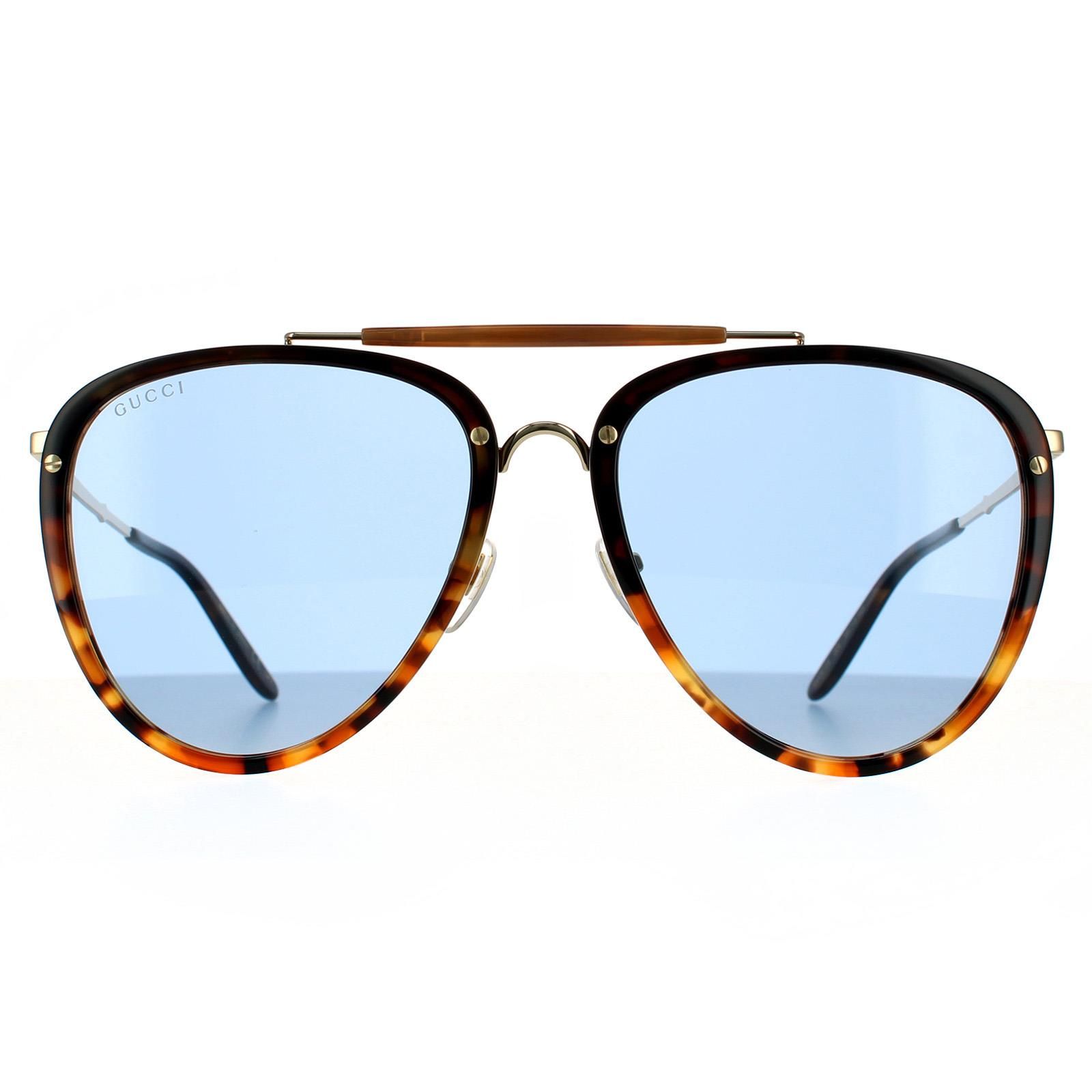 Gucci Aviator Havana Blue Sunglasses