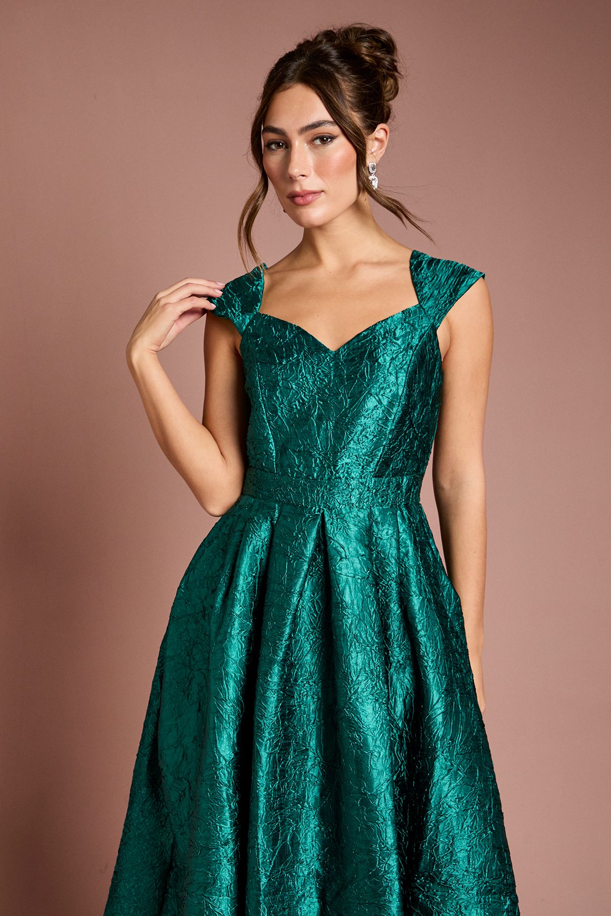 Coast Sweetheart Jacquard Midi Dress Emerald image 2