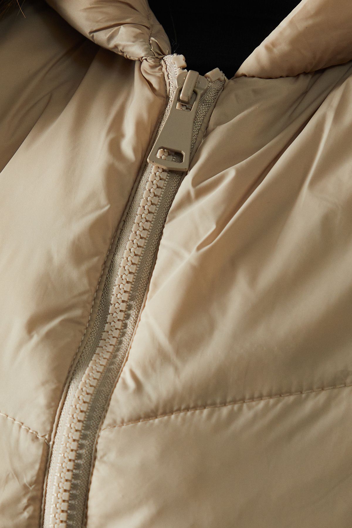 MissPap Detachable Sleeve Two In One Puffer Coat Taupe image 5