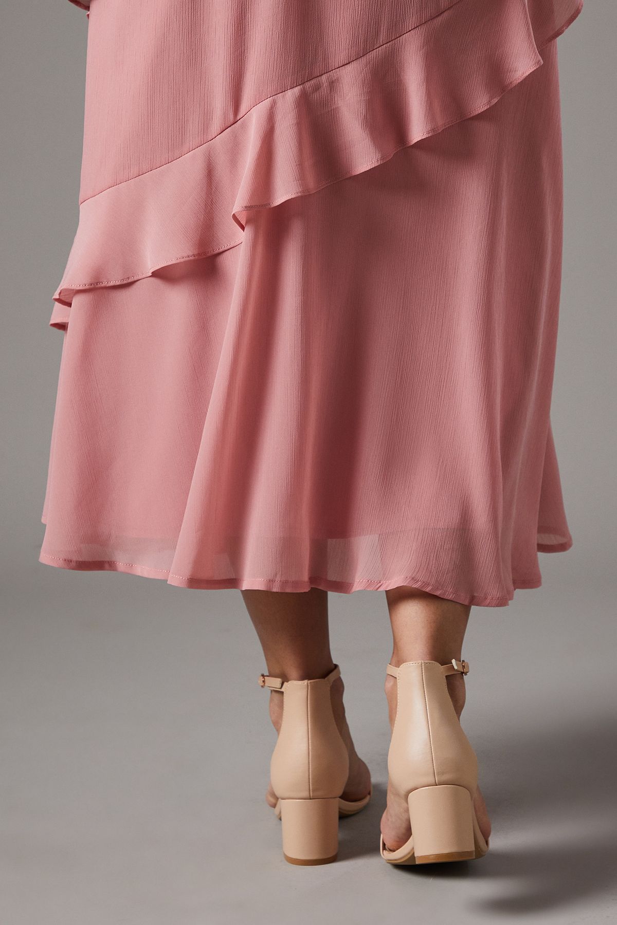 Coast Thelma Faux Leather Ankle Strap Medium Block Heel Sandals Nude image 4