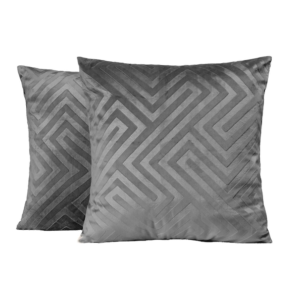 OHS 2 x Matte Geo Velvet Cushion Covers Soft