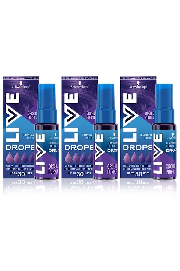 Schwarzkopf Live Colour Drops 'Hair Dye' Orchid Purple 3 Pack