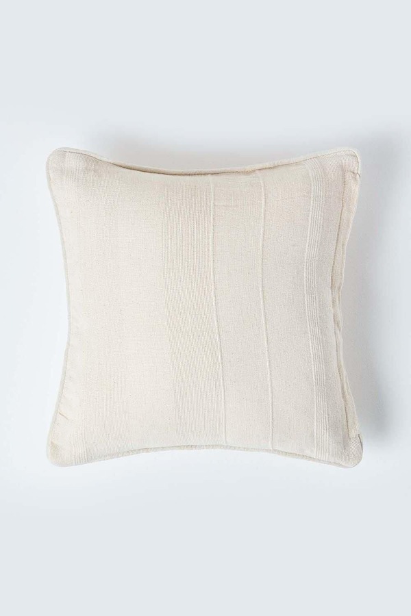 Homescapes Cotton Rajput Ribbed Cushion Cover