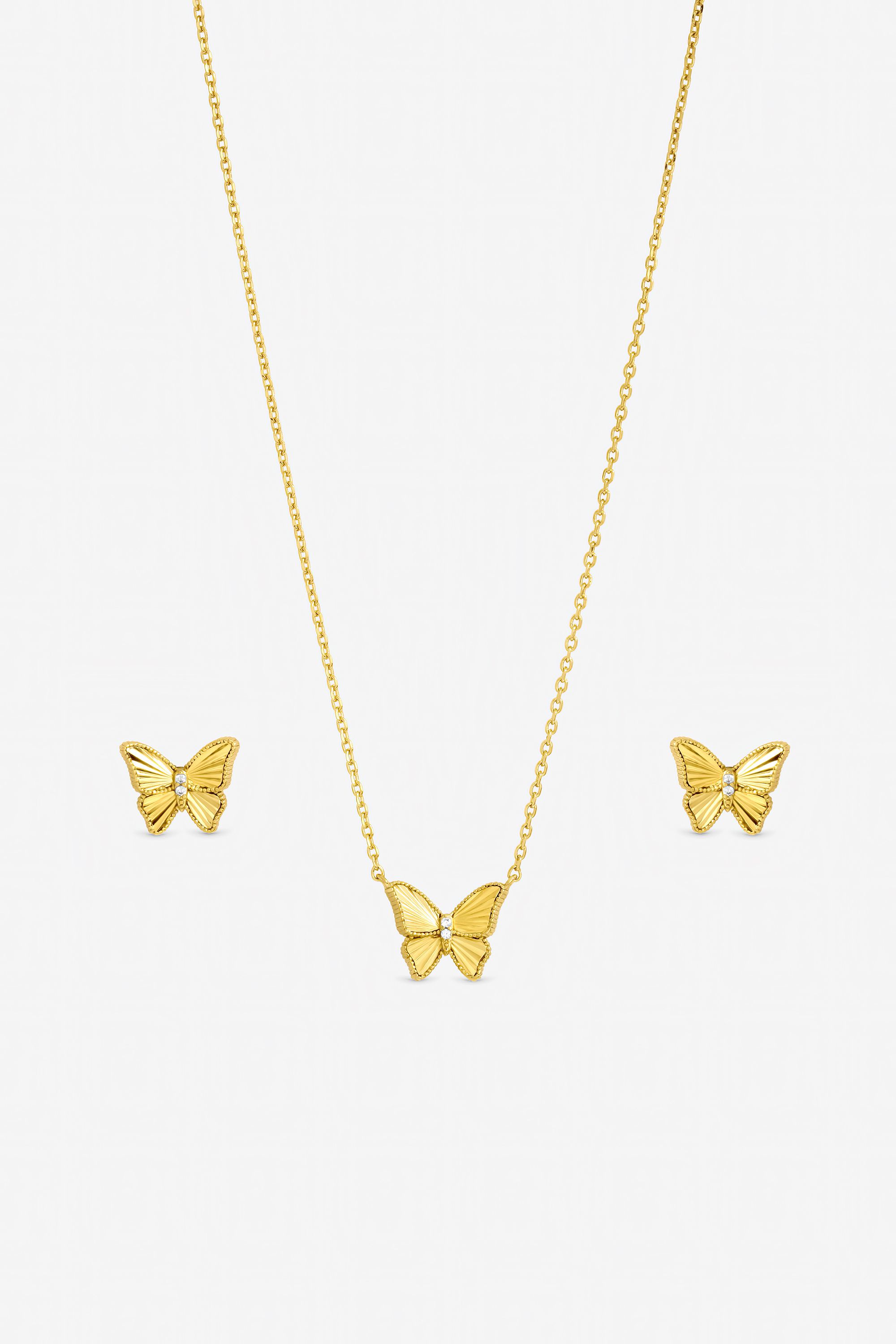 Jon Richard Gold Plated Diamond Cut Butterfly Set - Gift Box image 2
