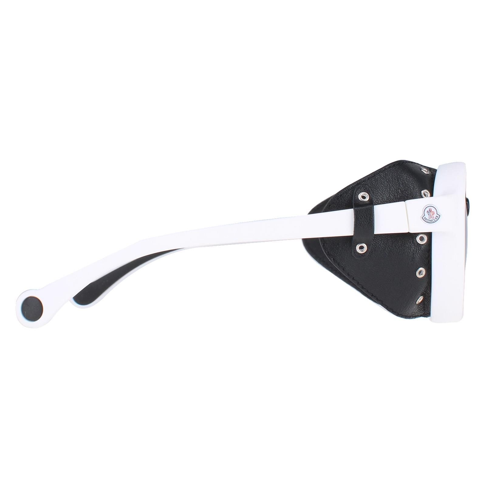 Moncler Round White Black Leather Grey Silver Mirror ML0046 image 4