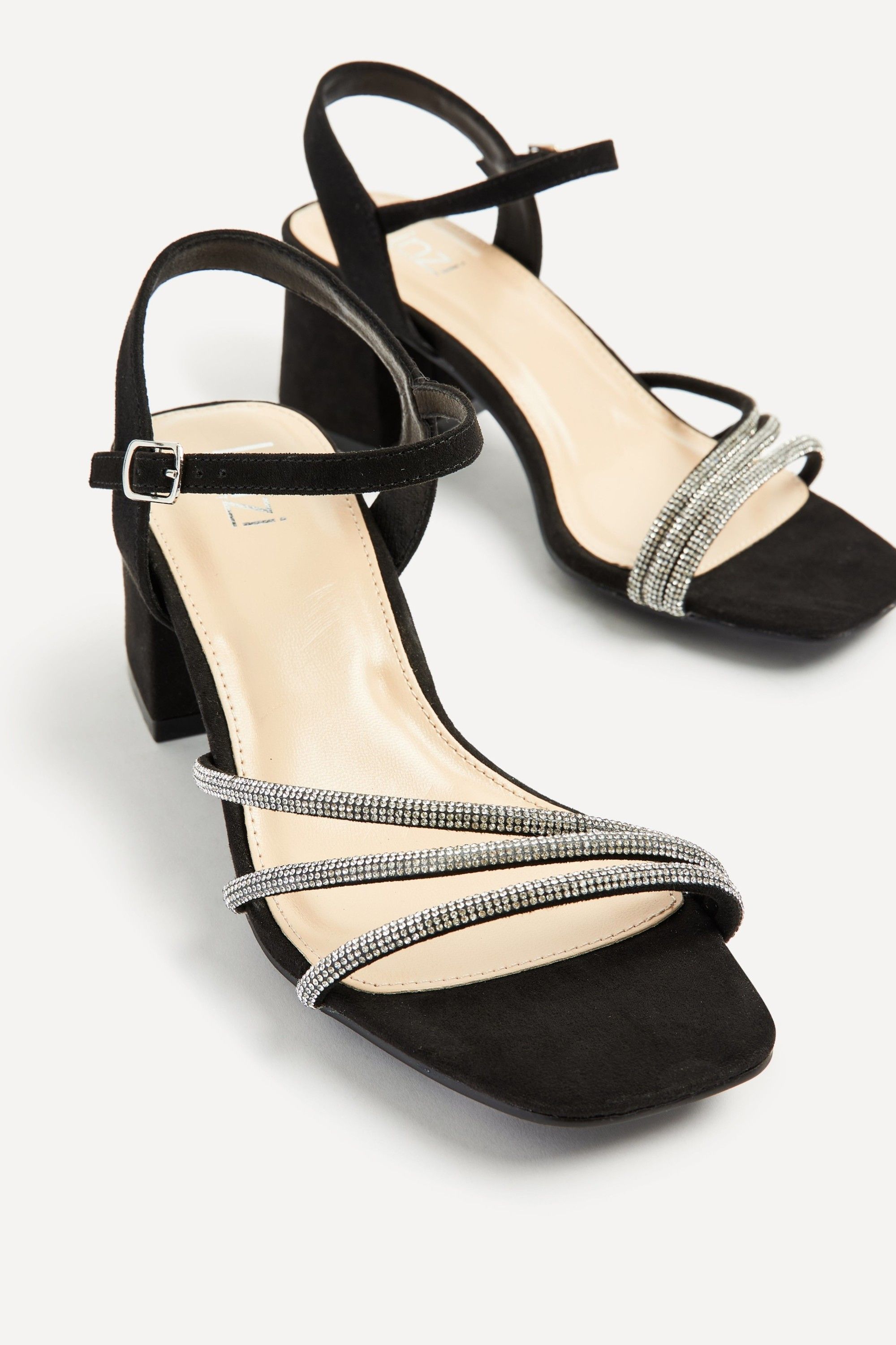 Linzi Mariah Wide Fit Black Suede Open Back Heel image 4