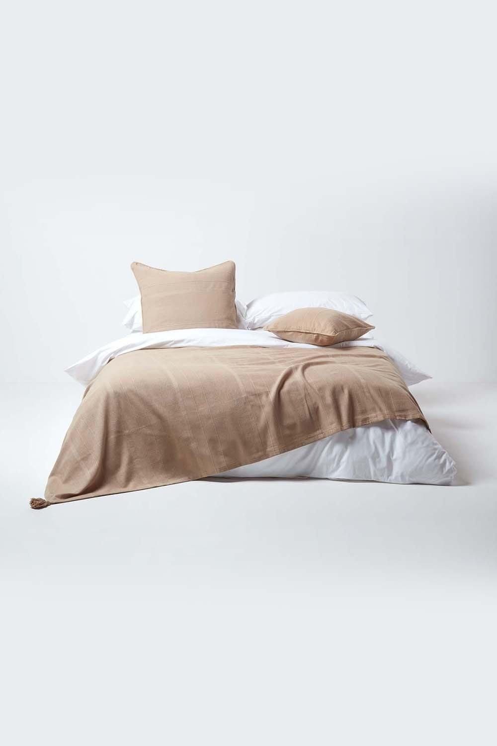 Homescapes Cotton Rajput Ribbed Cushion Cover image 4