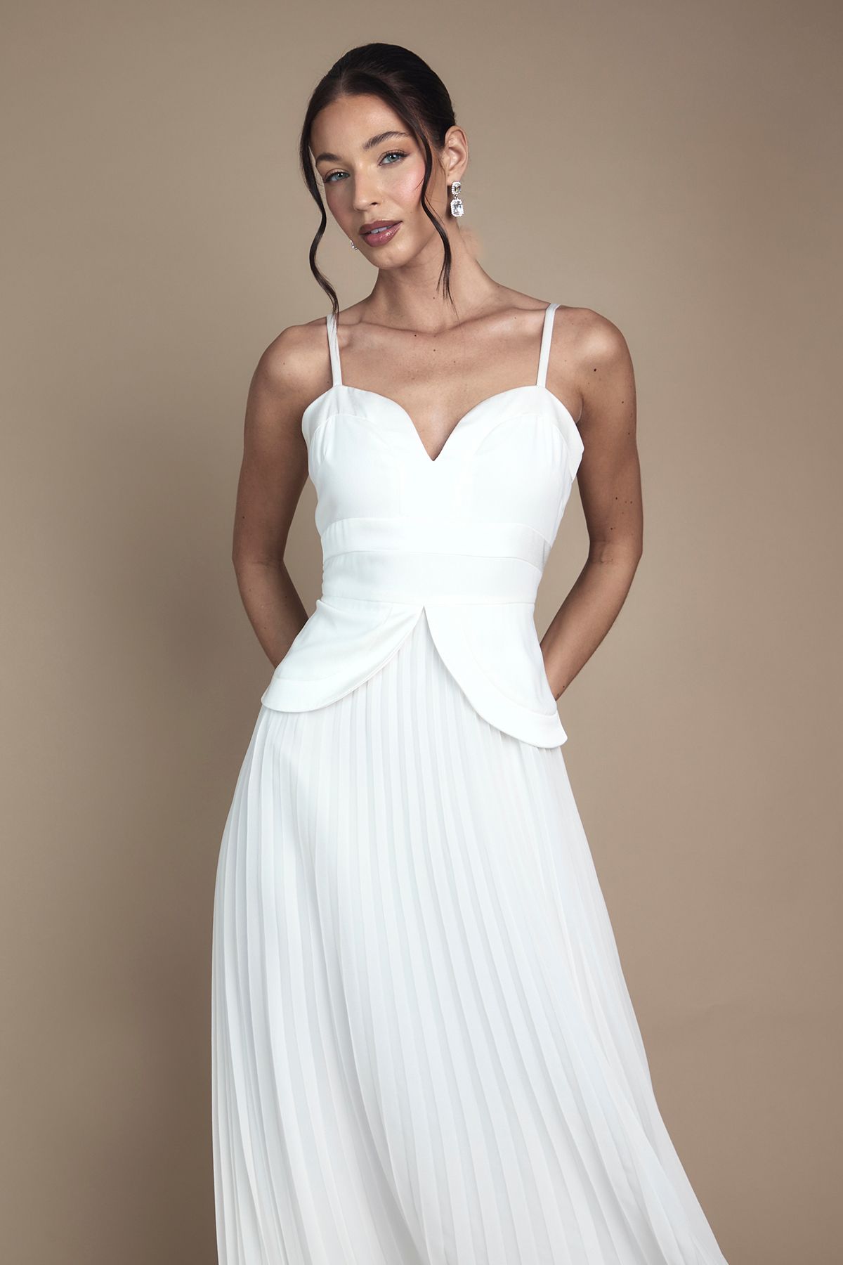 Coast Strappy Crepe Maxi Wedding Dress Ivory image 2
