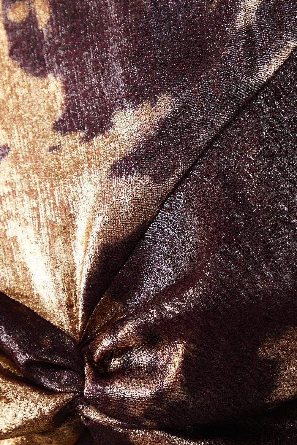 Warehouse Metallic Marble Twist Front Bias Midi Dress Metal image 5