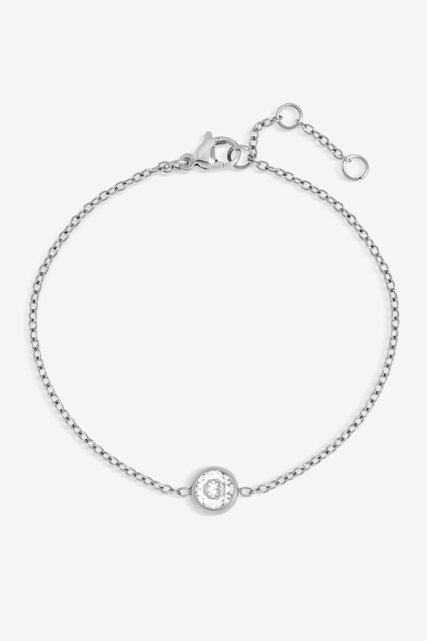 Jon Richard Sterling Silver Plated Waterproof Bezel Bracelet