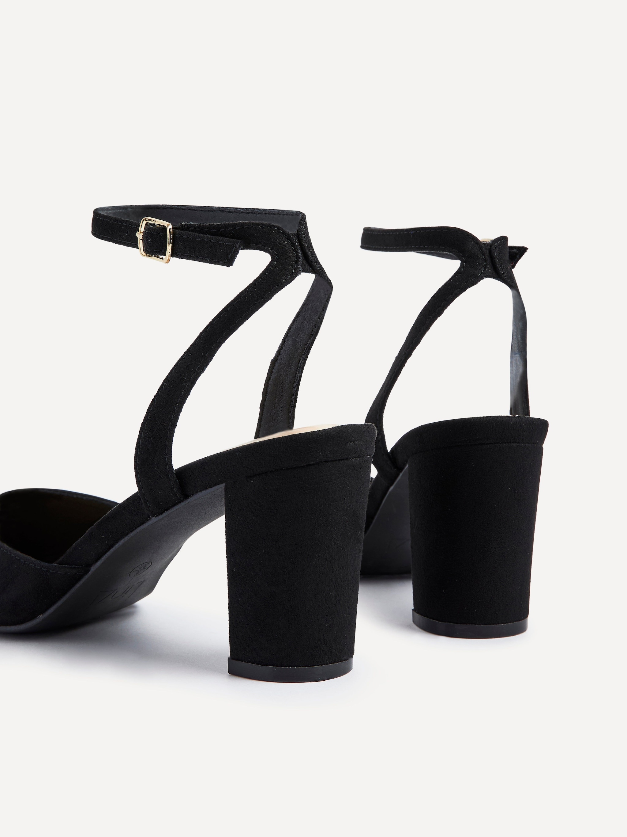 Linzi Carrie Black Faux Suede Mid Height Court Shoe image 5