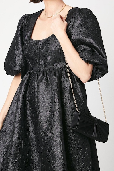 Dorothy Perkins Beauty Twist Front Satin Clutch Bag Black