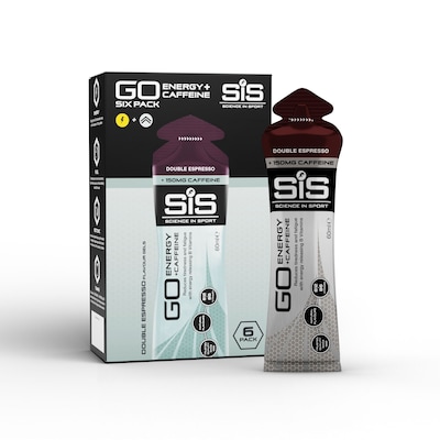 Science in Sport GO Energy +Caffeine 60ml Gel - Double Espresso - 6 Pack