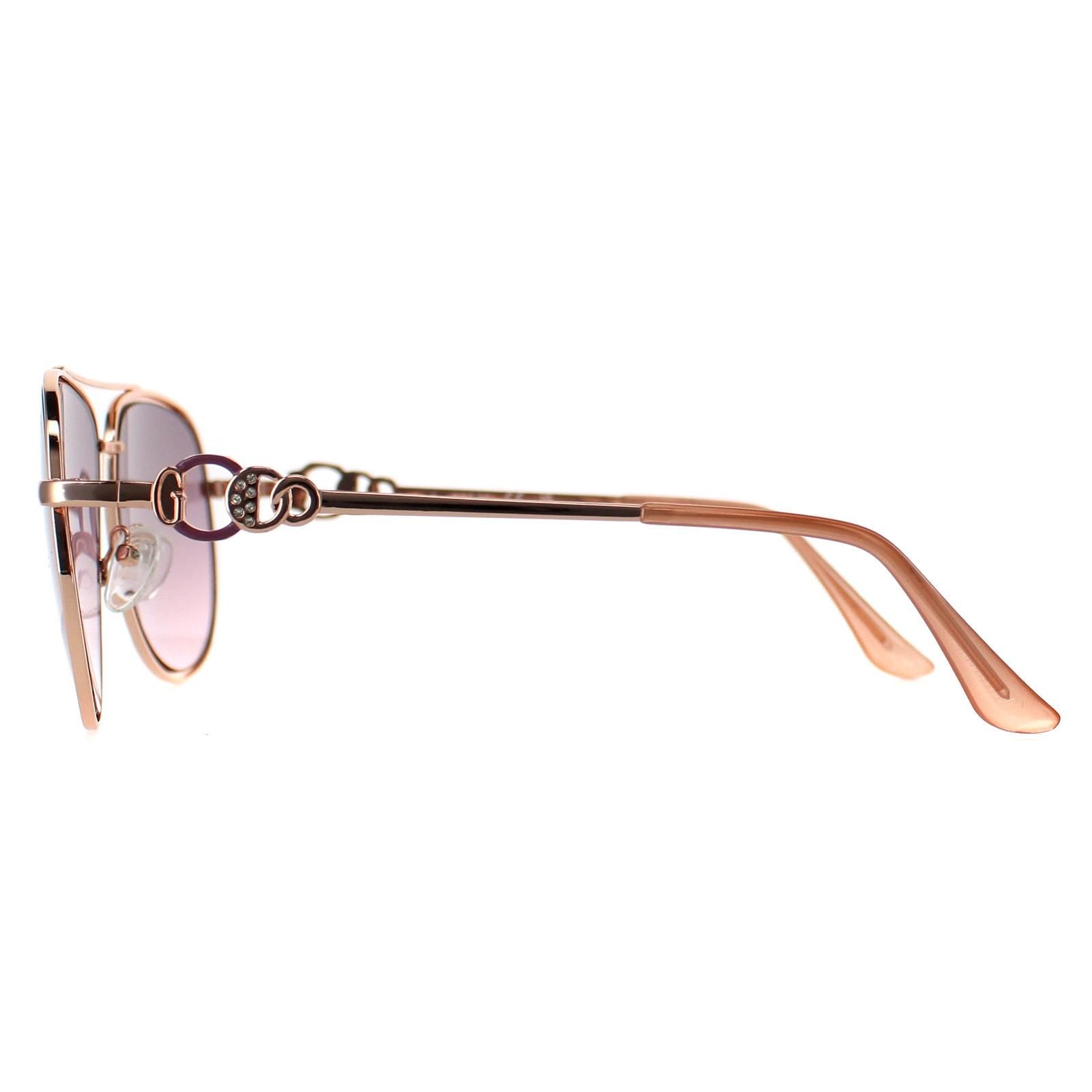 Guess Aviator Shiny Rose Gold Bordeaux Mirror GF0344 image 3