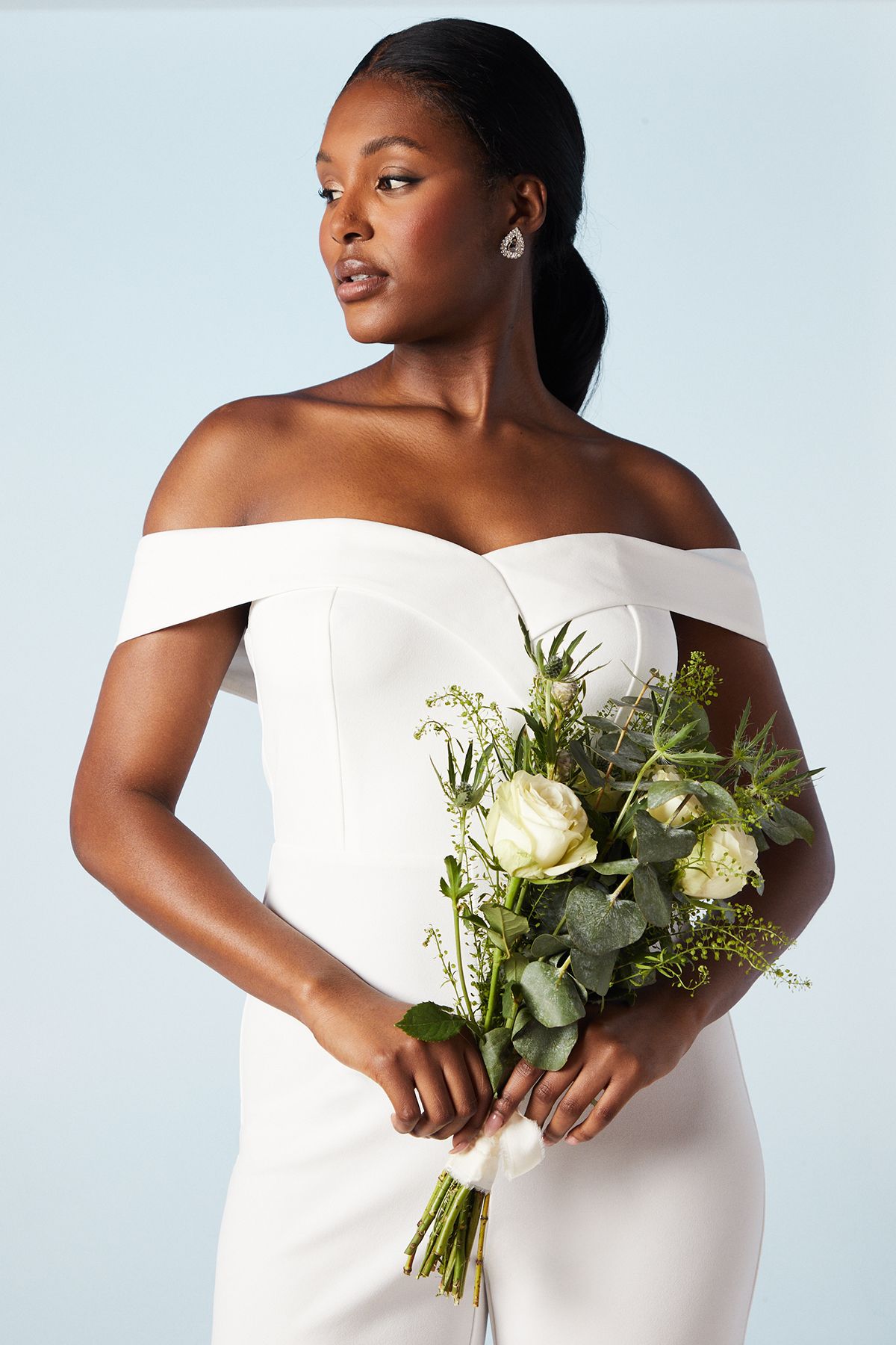 Coast Sweetheart Stretch Crepe Bardot Bridal Jumpsuit Ivory image 2