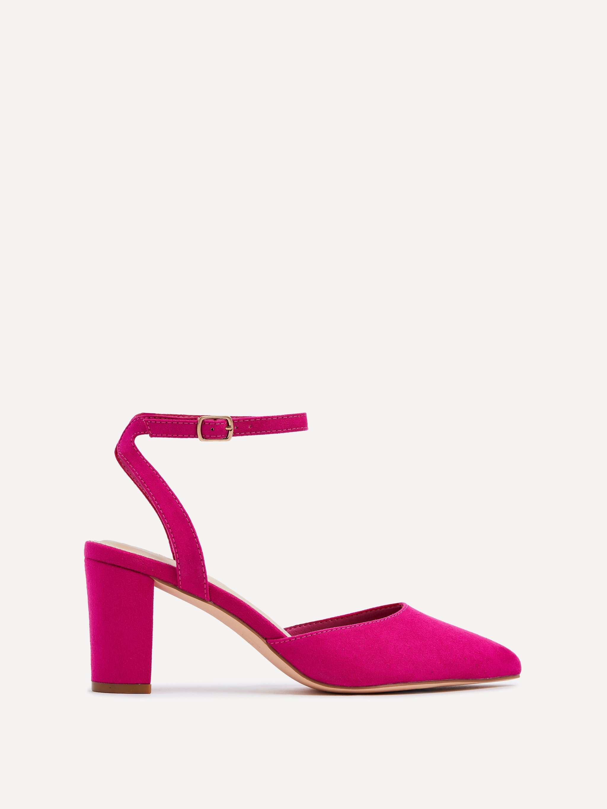 Linzi Carrie Fuchsia Faux Suede Mid Height Court Shoe image 1