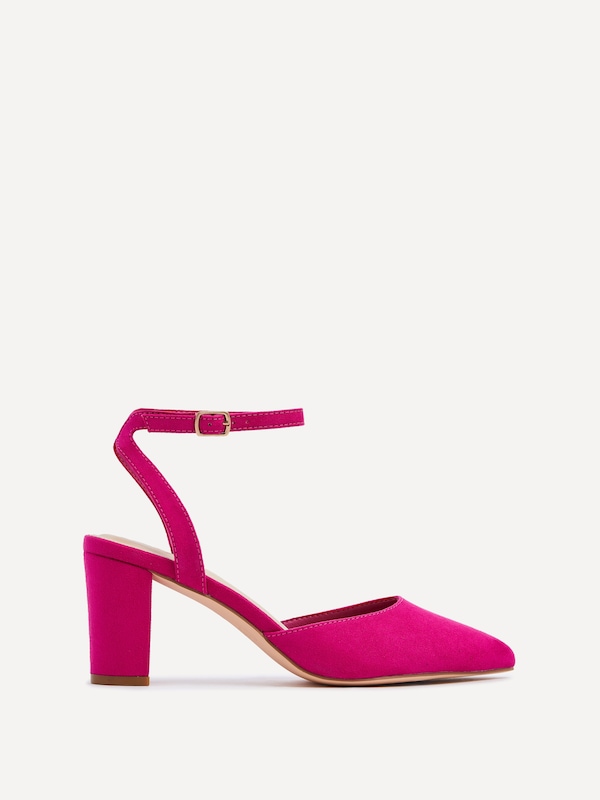 Linzi Carrie Fuchsia Faux Suede Mid Height Court Shoe