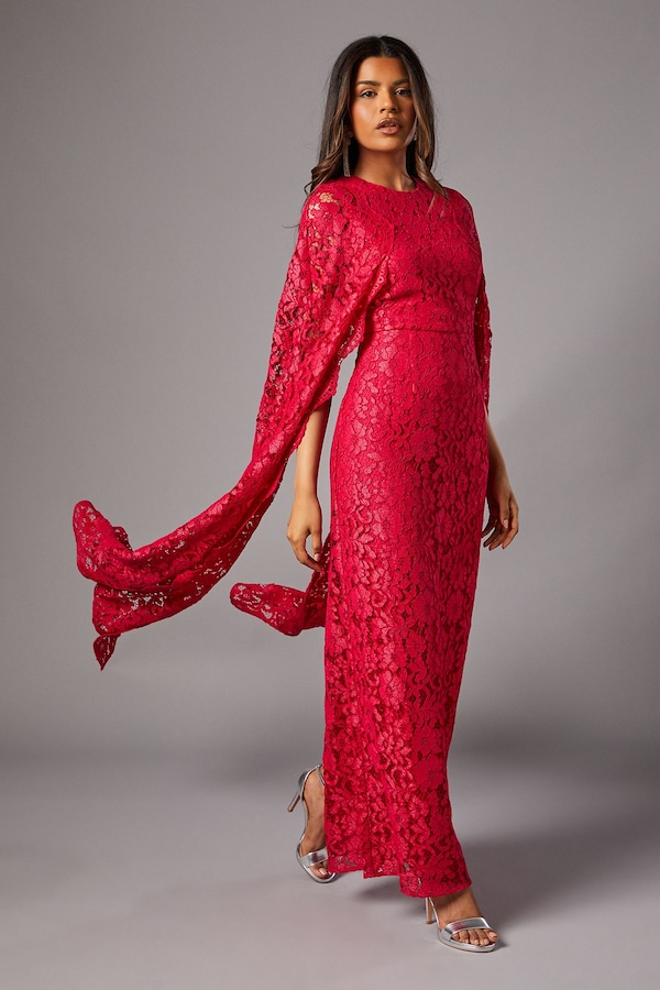Coast Petite Lace Gown Raspberry