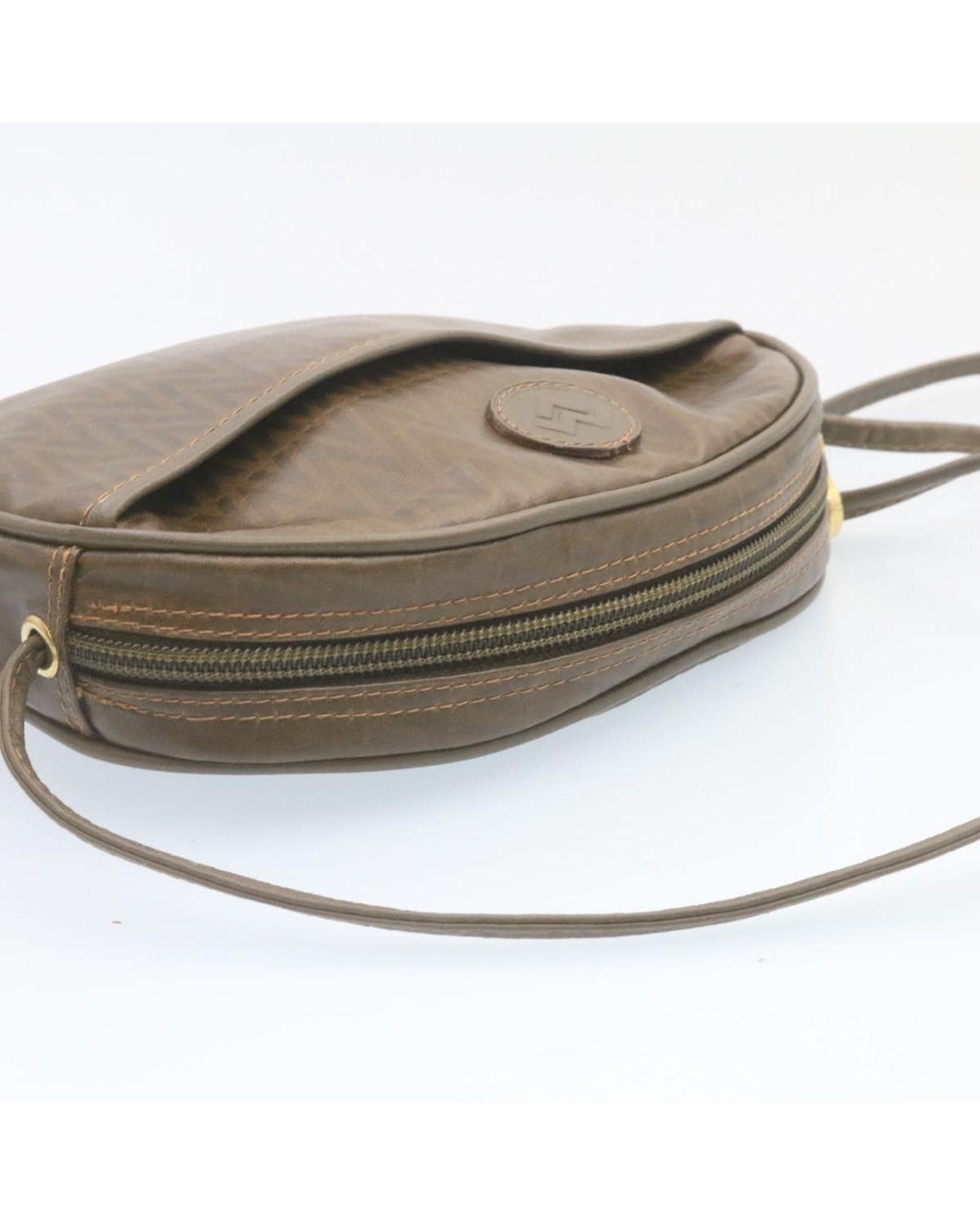 Valentino Preloved Round Leather Crossbody Bag Wo - Brown Shoulder Bags image 7