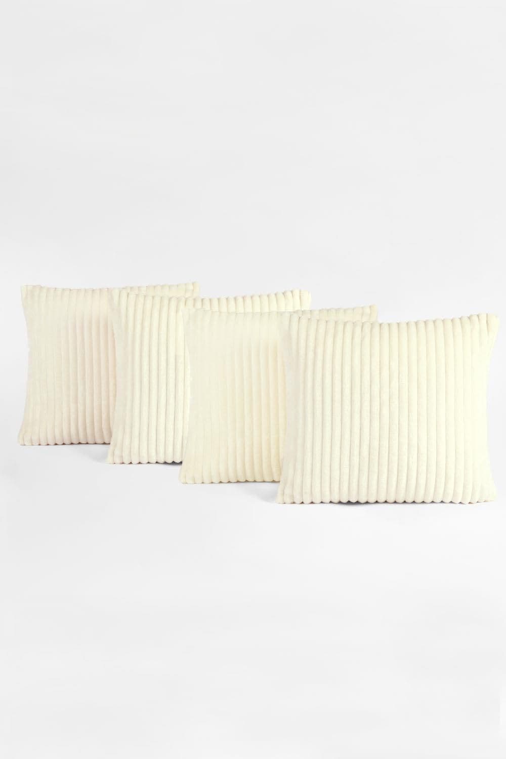 OHS 4 Pack of Ribbed Soft Fleece Cushion Covers image 1