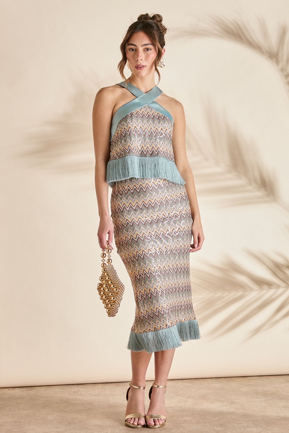 Coast Sequin Crochet Skirt With Tassel Multi image 1