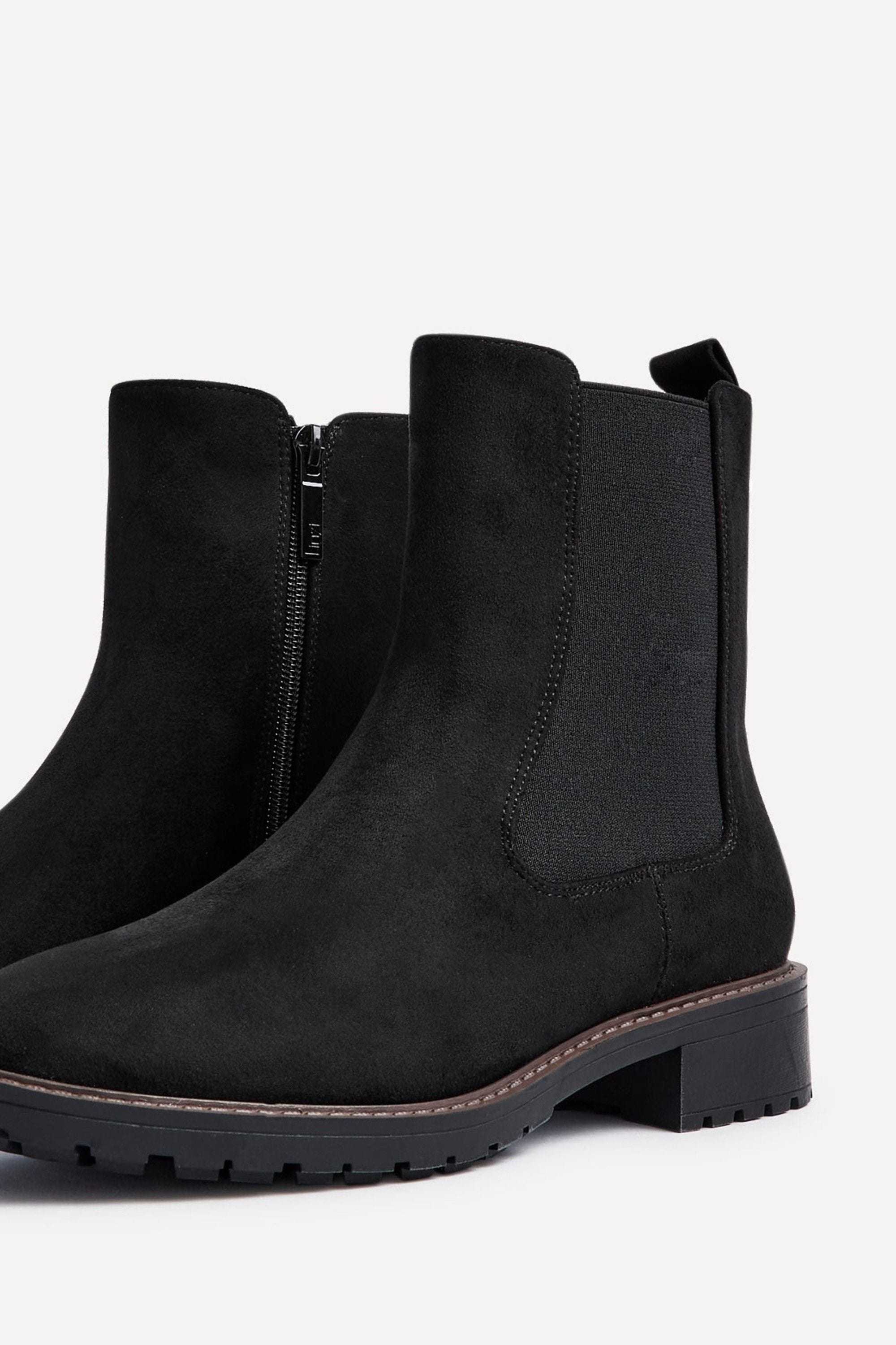 Linzi Dalston Black Faux Suede Classic Chelsea Boot image 5