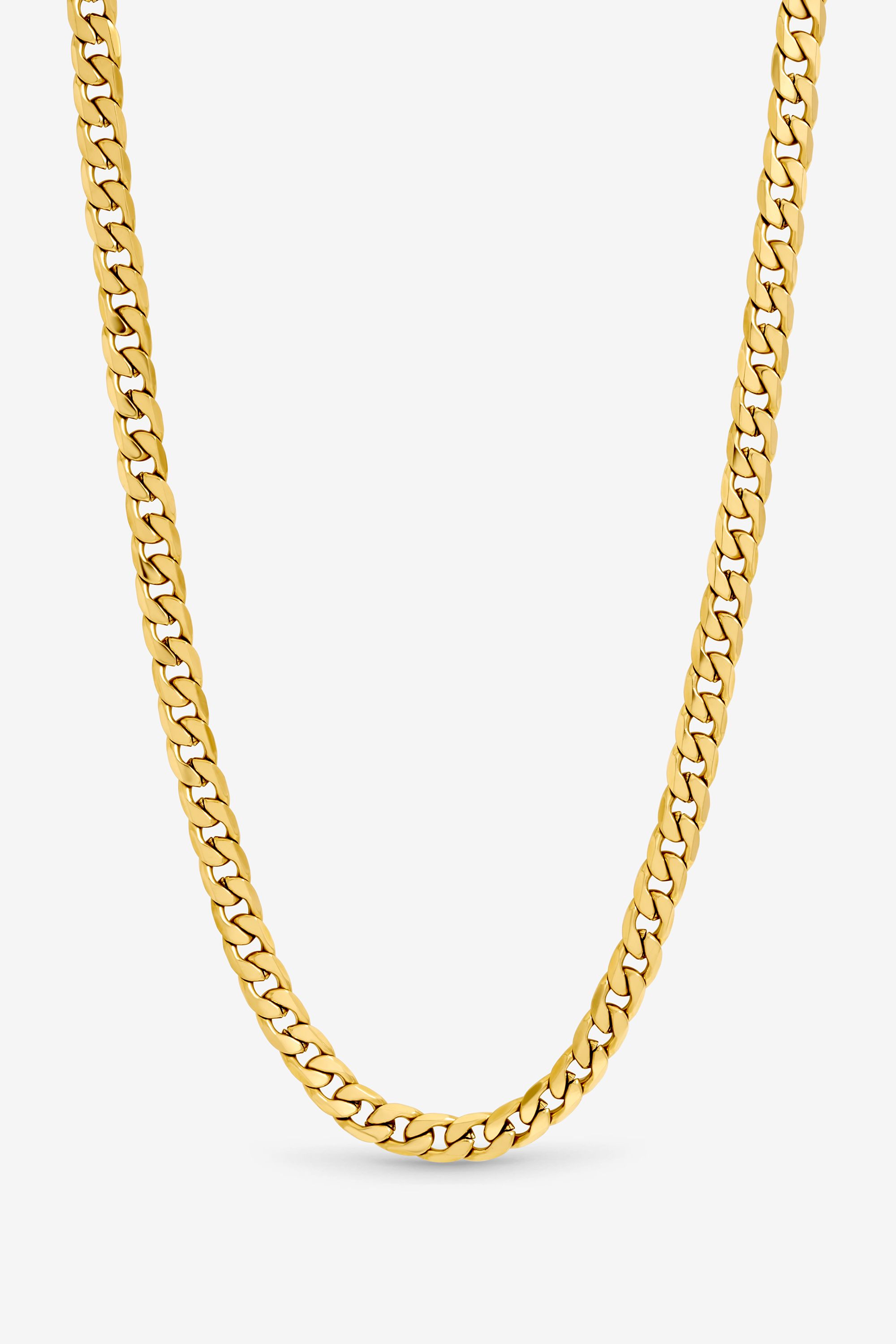 Inicio Men's Gold Plated Waterproof Curb Chain Necklace - Gift Pouch
