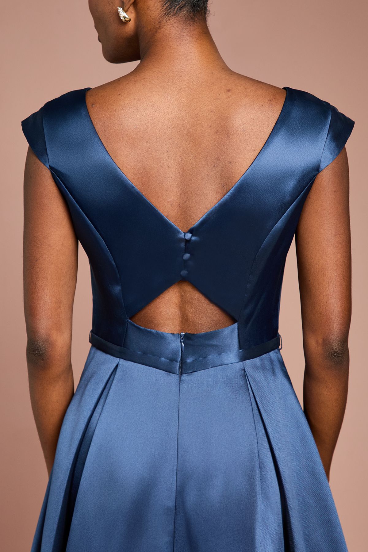 Coast Twill Hi-Lo Midi Dress Navy image 4